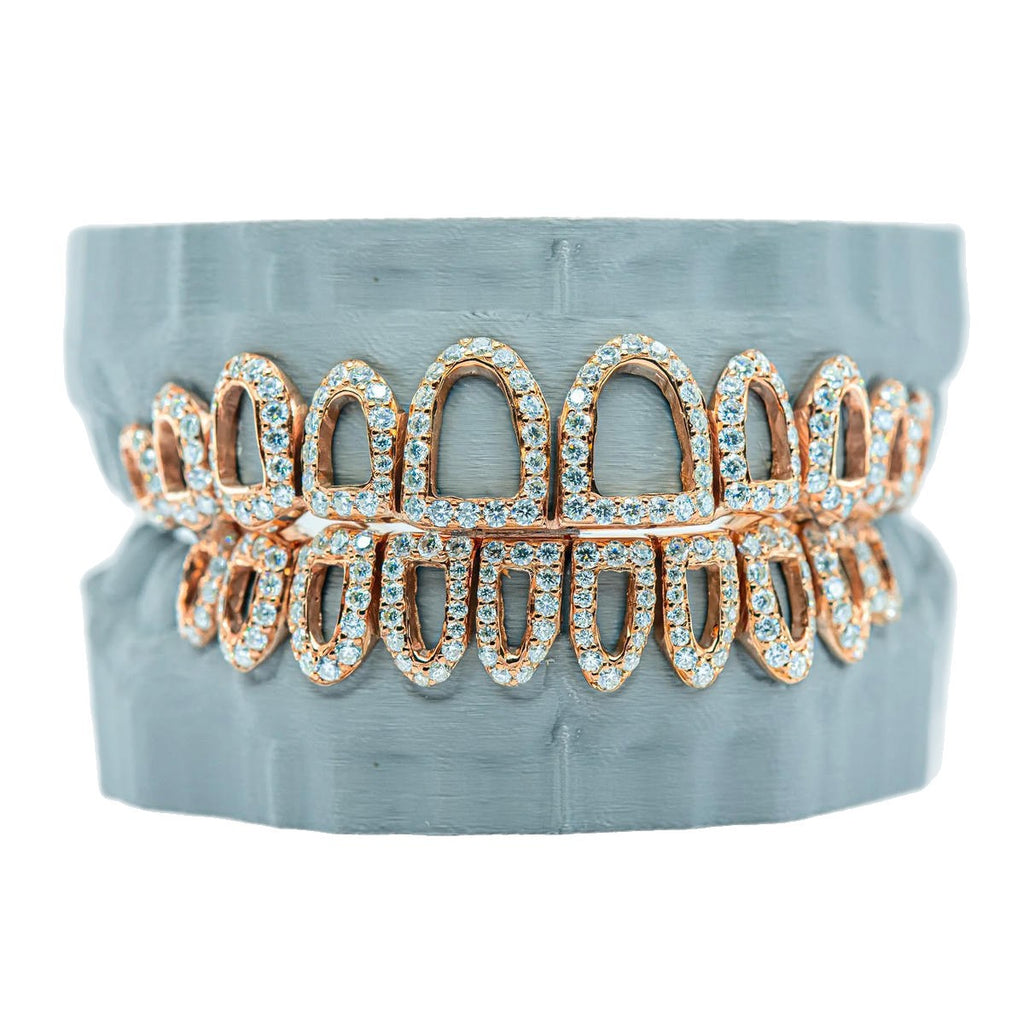 10 on 10  S925 F VSS  Moissanite Diamond Hollowing Out Grillz