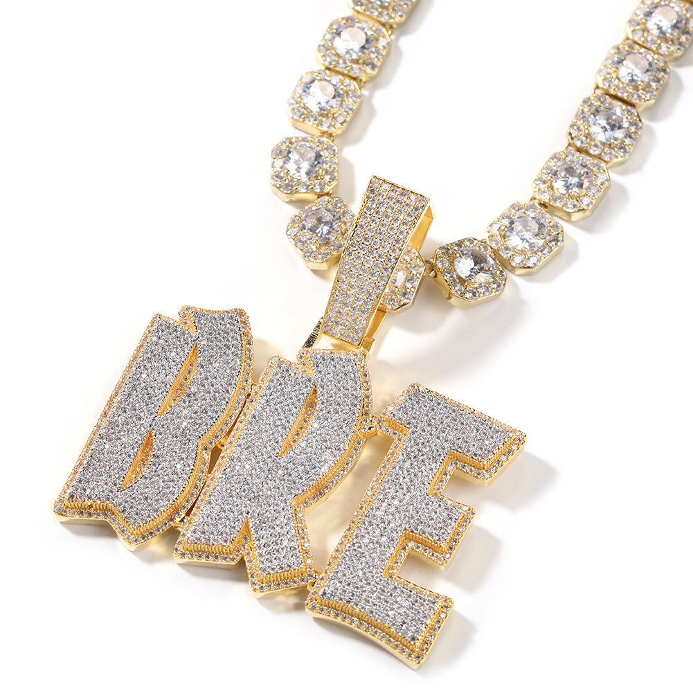 Customized Digital and Alphabet Zircon Pendant