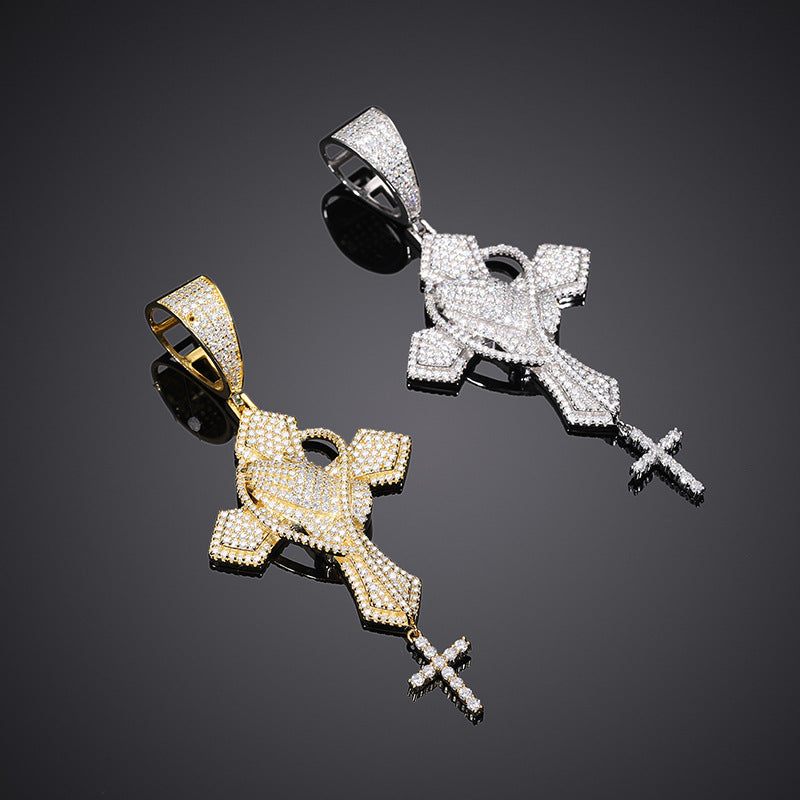 Moissanite S925 Double Cross Pendant