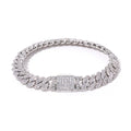 8mm S925 silver double row diamond moissanite bracelet Gubanlink