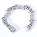 10MM White Gold Iced Out Barb Wire Cuban Link Bracelet Thegoldlinks