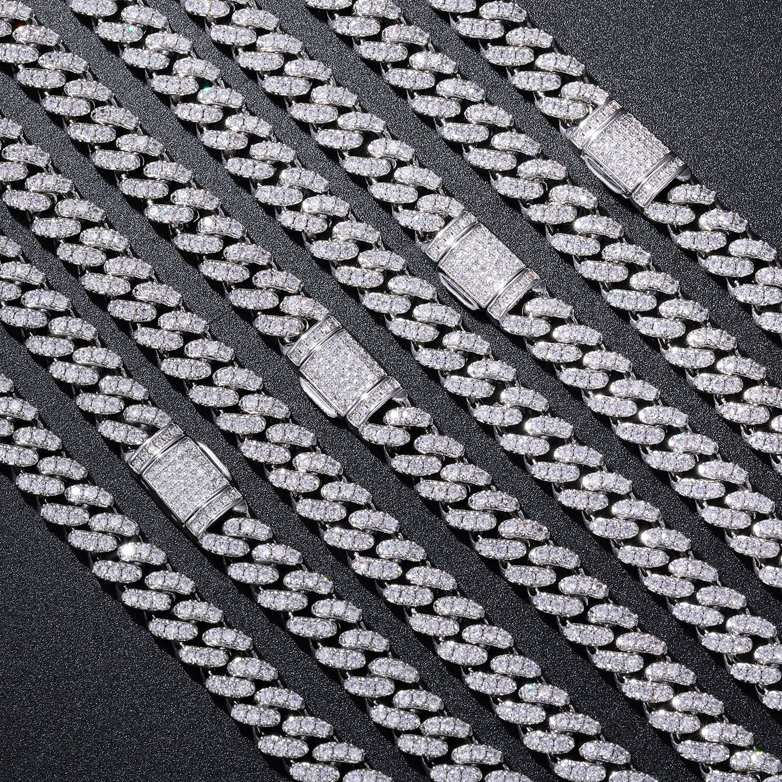 10MM White Gold Plated Iced Out Cuban Link Chain