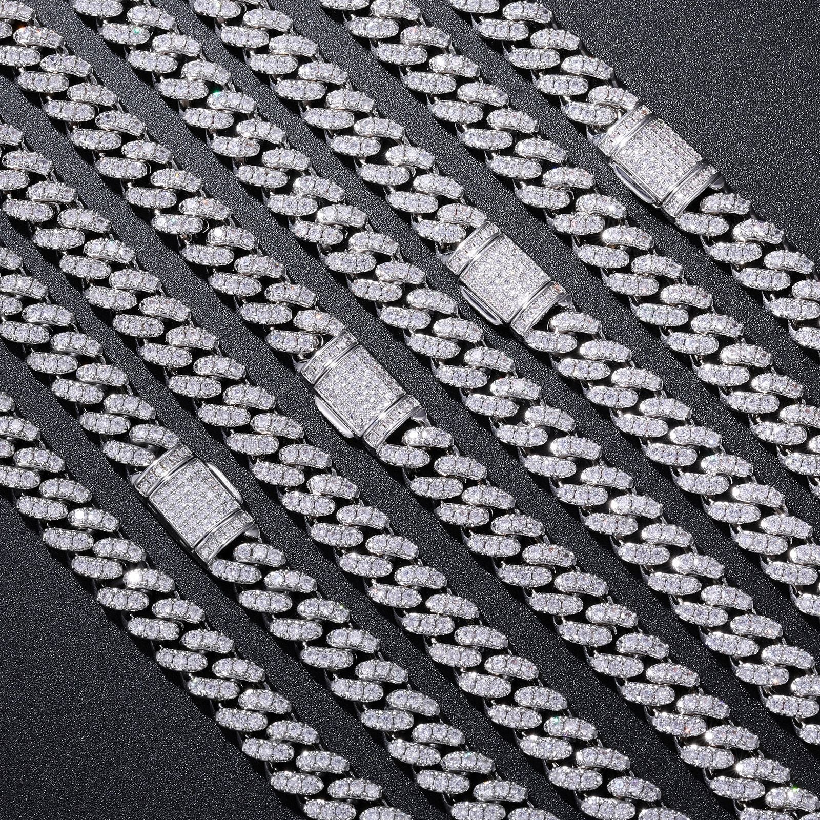 10MM White Gold Plated Iced Out Cuban Link Chain Thegoldlinks