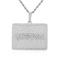 Hip Hop Rectangular Zirconia Custom Letter Pendant Gubanlink