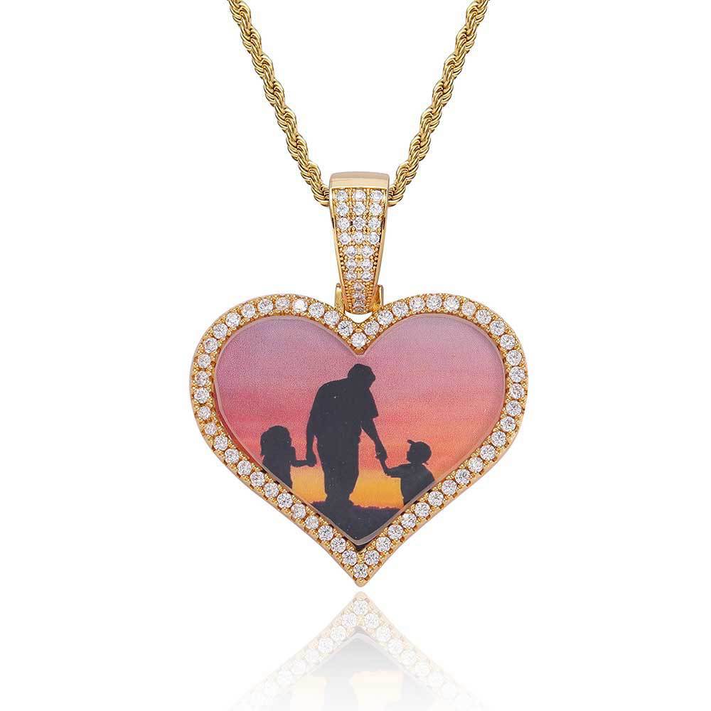 Love Photo Zircon Frame Pendant