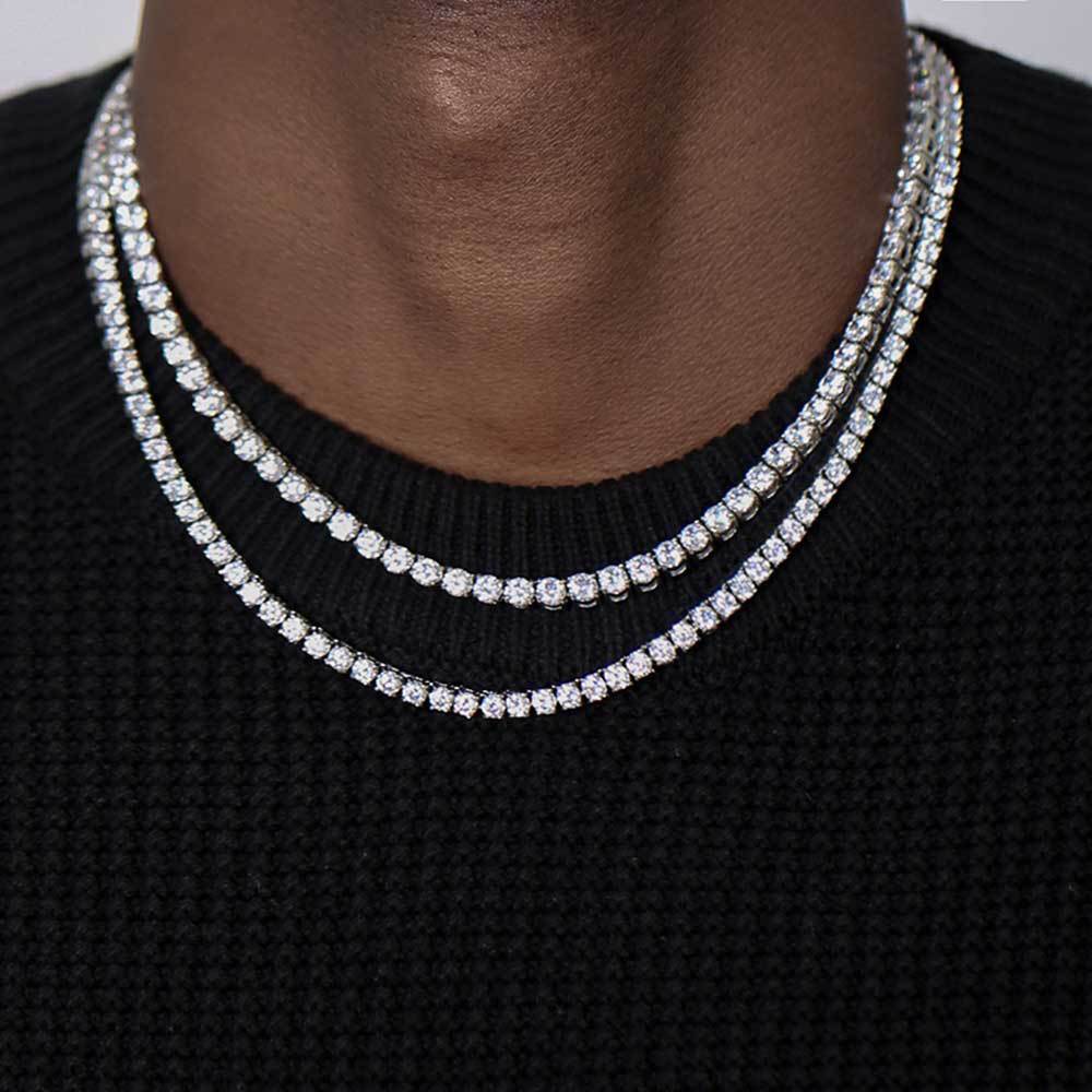4MM White Gold Plated Tennis Chain