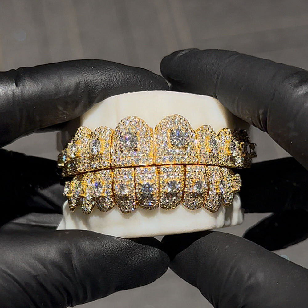 Big Stone Honeycomb S925 Moissanite Diamond Grillz Gubanlink