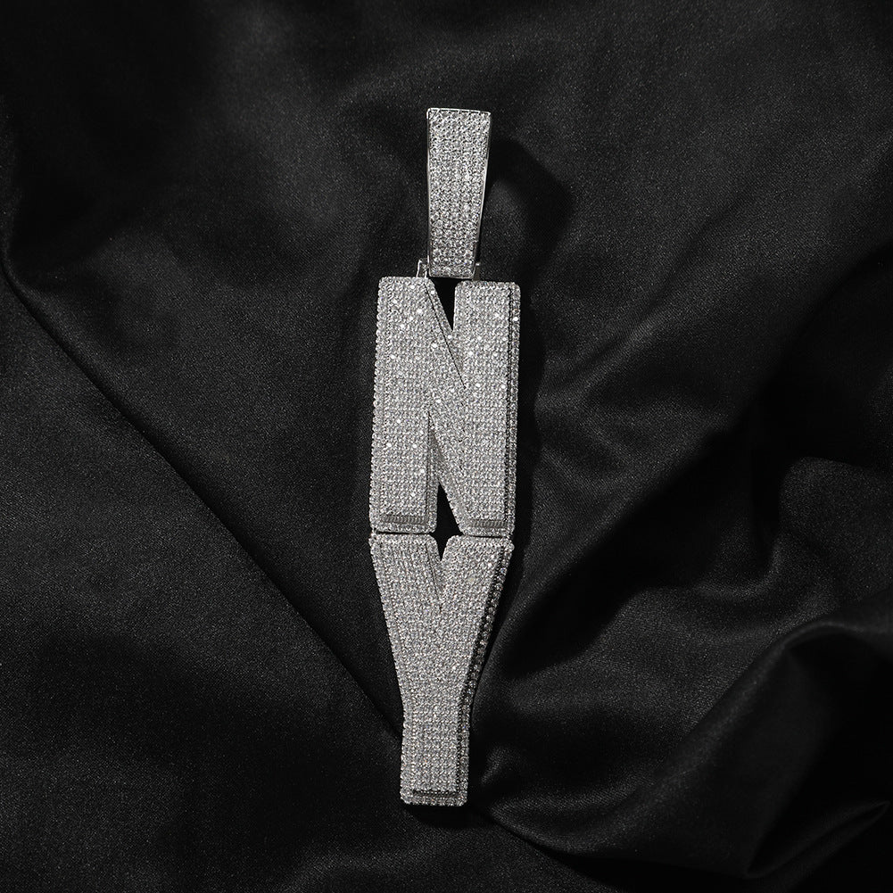 Customized Digital and Alphabet Zircon Pendant