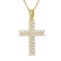 Hip Hop Moissanite Cross Pendant Gold Plated Necklace UCCIYO