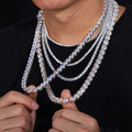 3mm-5mm  White Gold S925 Silver Moissanite Tennis Chains Gubanlink