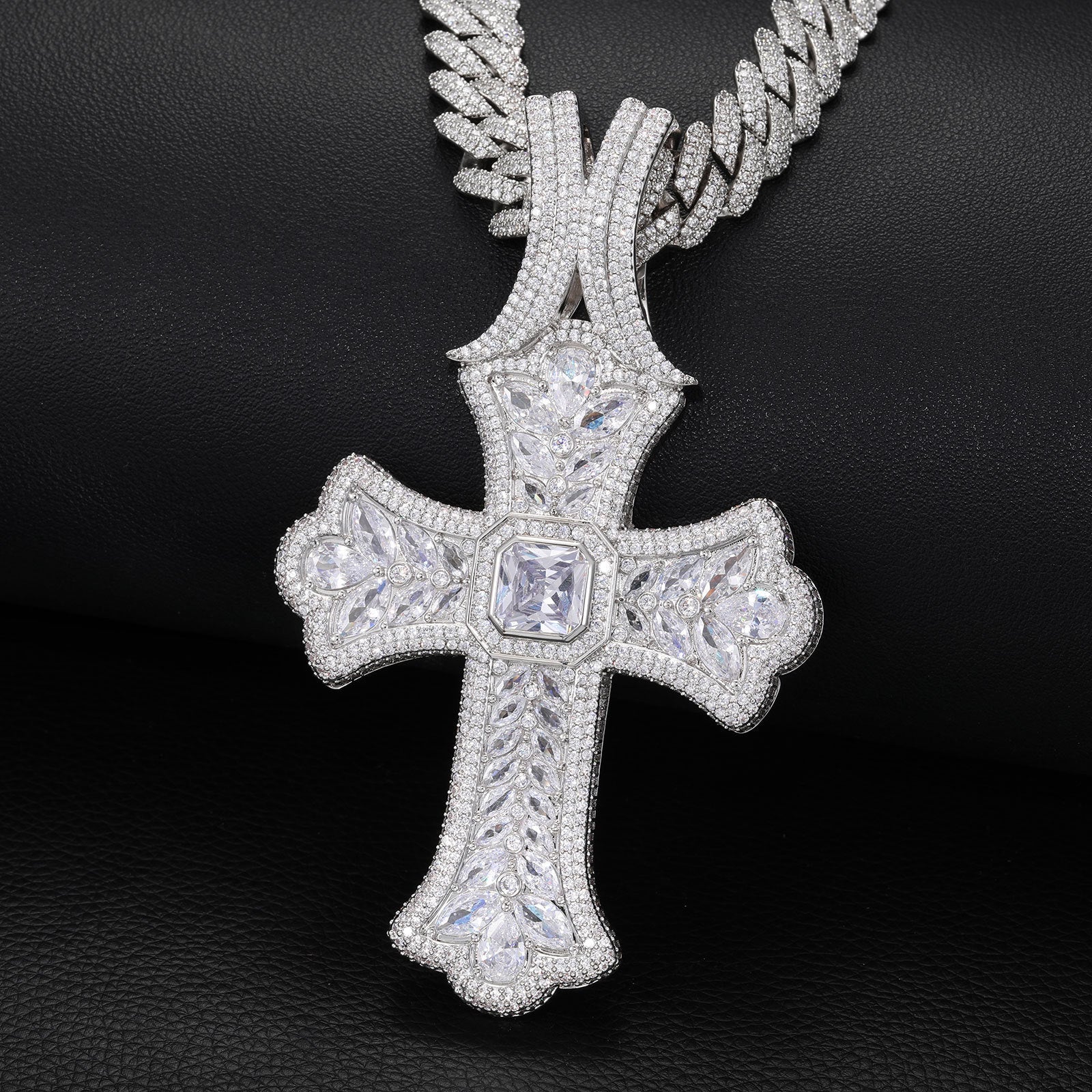 Oversized  CZ Stone Cross Pendant Thegoldlinks