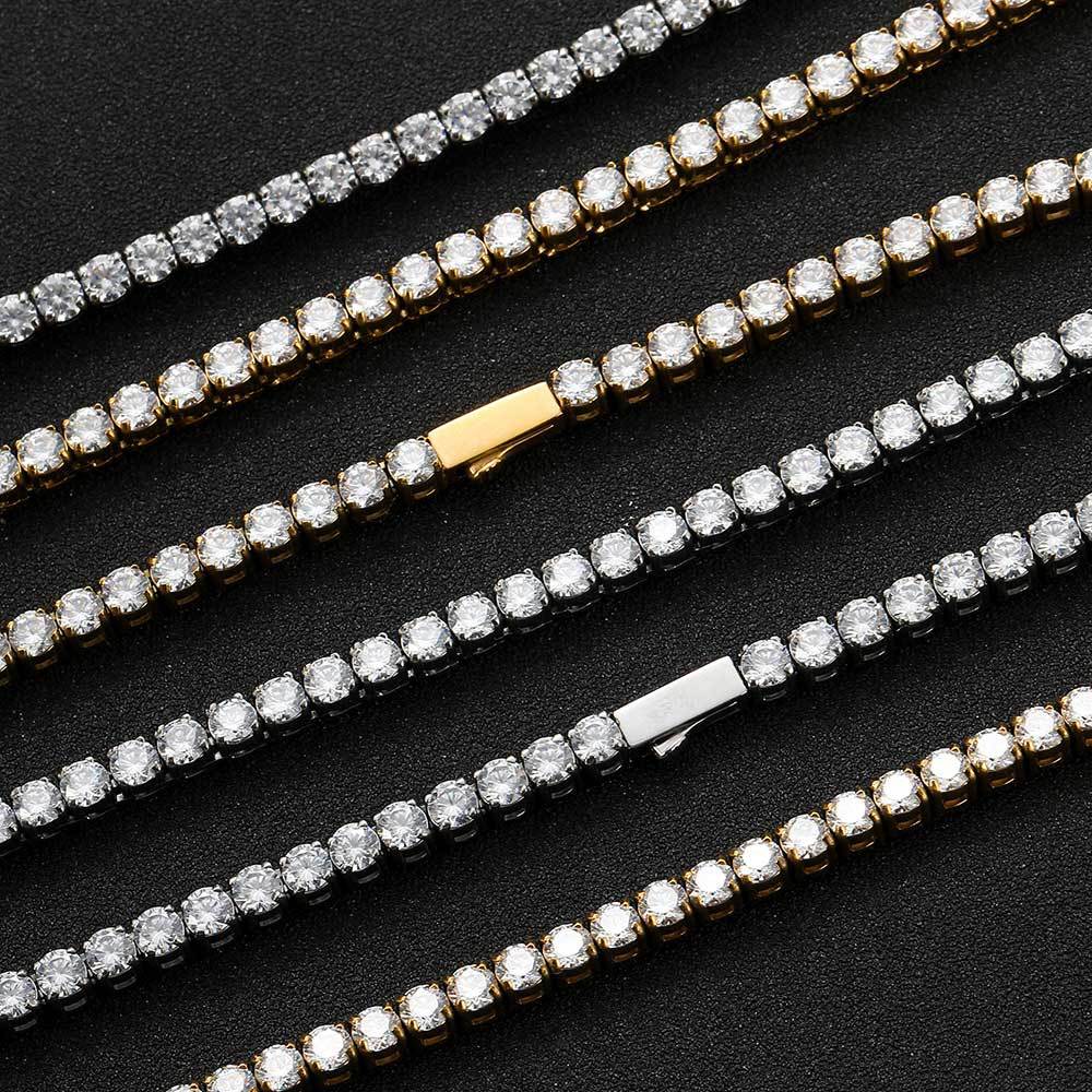 4MM White Gold Plated Tennis Chain