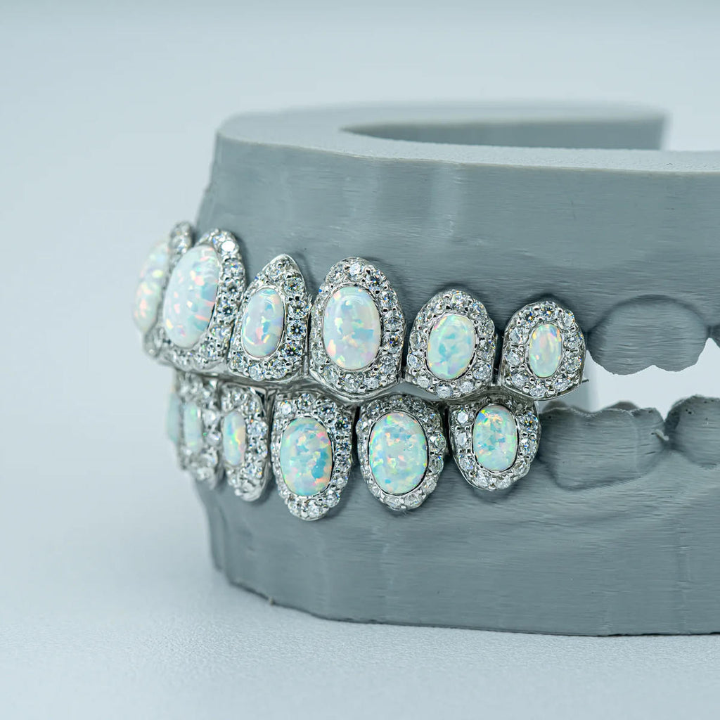 Opal With S925 VVS Moissanite Diamond Grillz