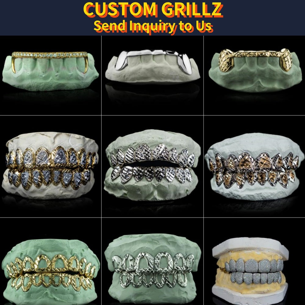 Custom 925 Silver Moissanite Opal Grillz Gubanlink
