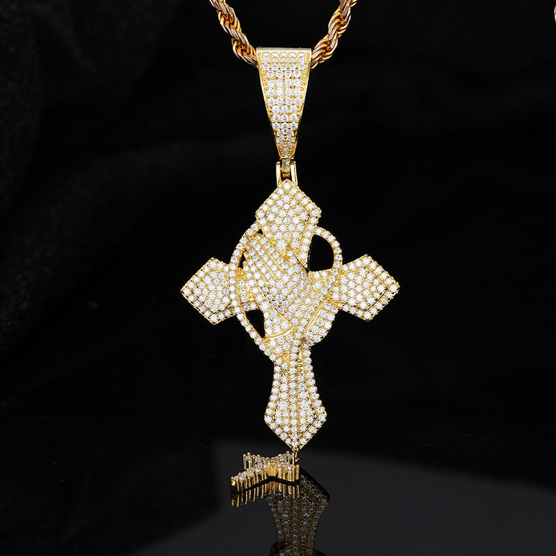 Moissanite S925 Double Cross Pendant