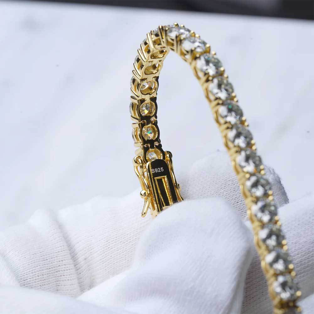 Gold 925 Silver Moissanite Tennis Bracelet (ALL SIZES)