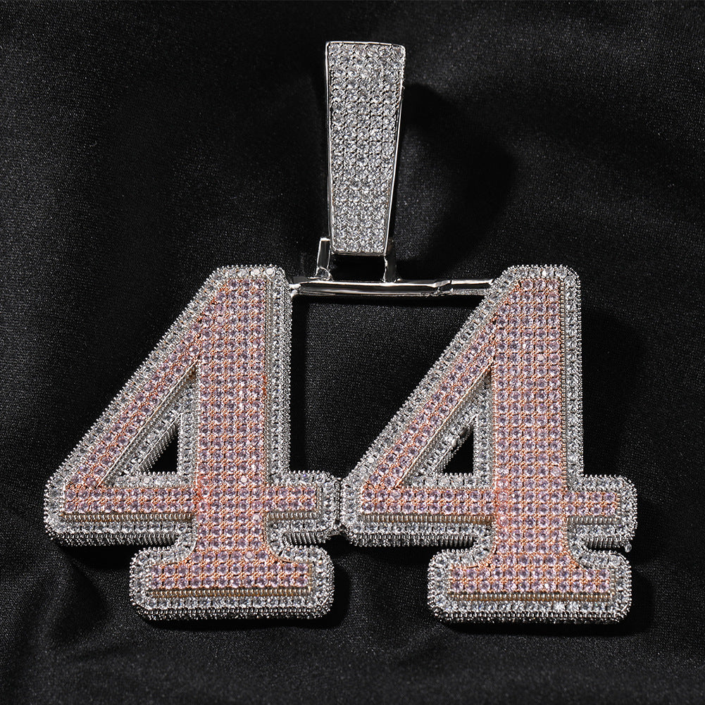 Customized Digital and Alphabet Zircon Pendant