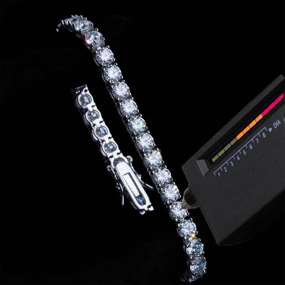 White Gold 925 Silver Moissanite Tennis Bracelet (ALL SIZES) Gubanlink