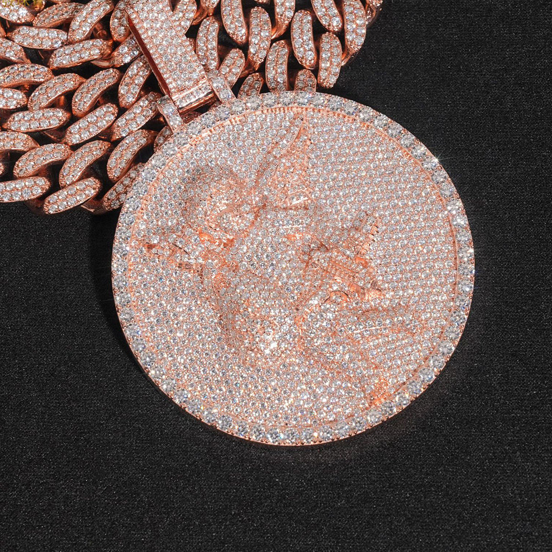 Round Plate Baby Angle Moissanite Pendant Bornreal Jewelry