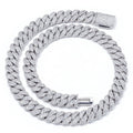 14mm S925 silver moissanite flip clasp Cuban Link Chain Gubanlink