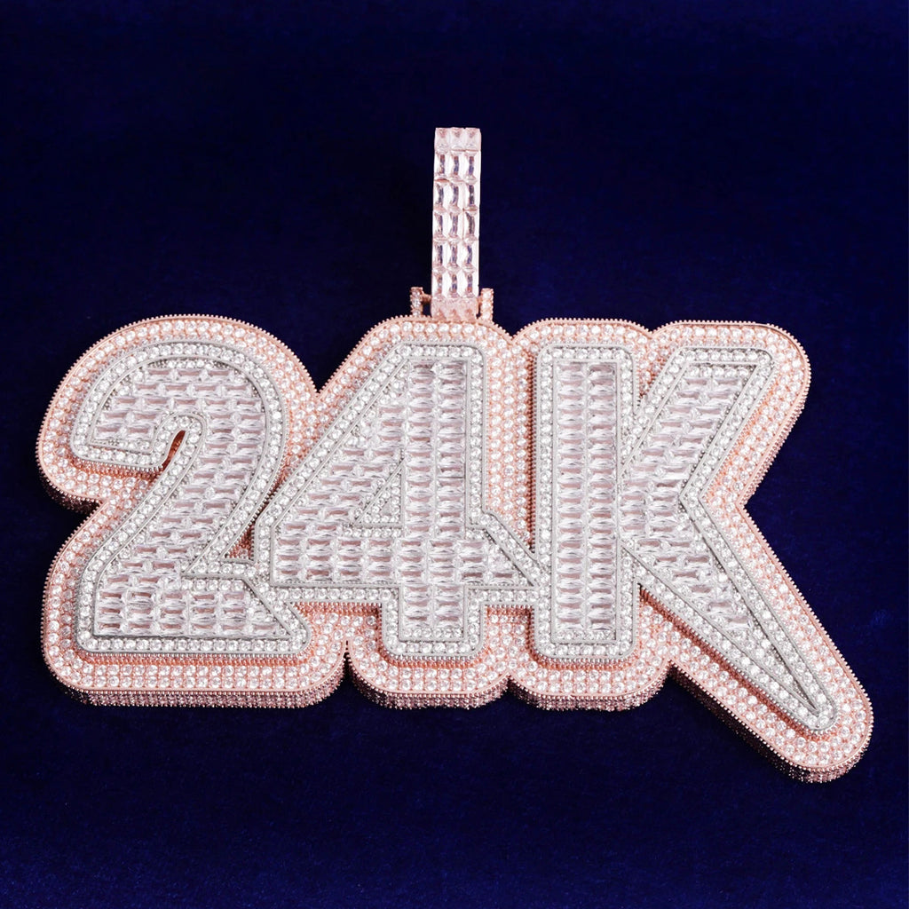 Customized Copper Inlaid Zircon Digital Letter Pendant