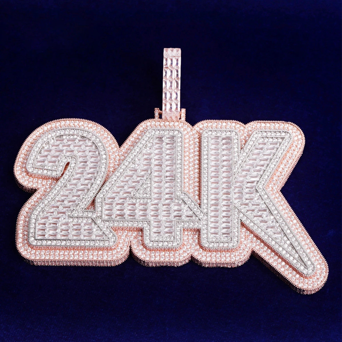 Customized Copper Inlaid Zircon Digital Letter Pendant Gubanlink
