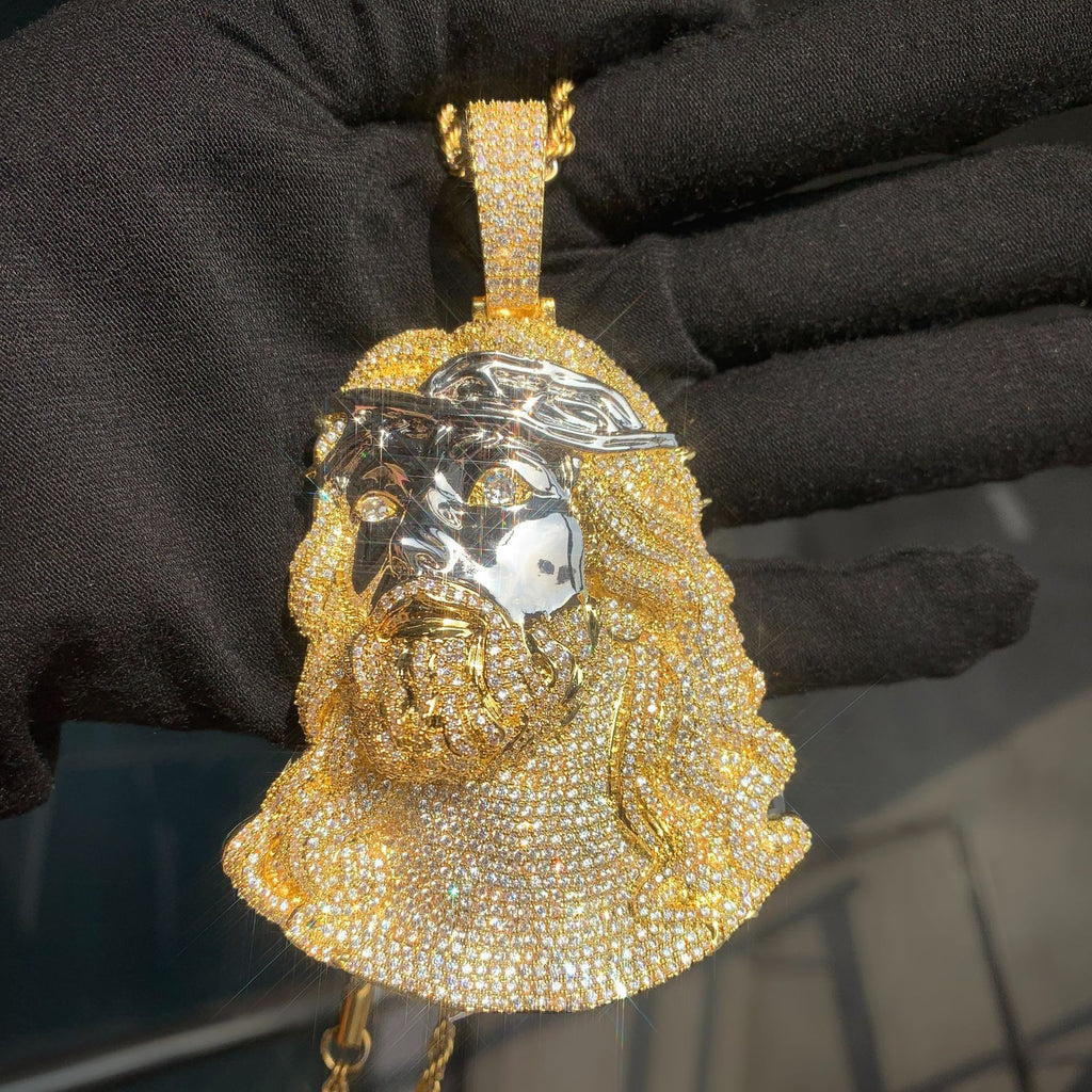 Baguette S925 Moissanite Bell Jesus Pendant
