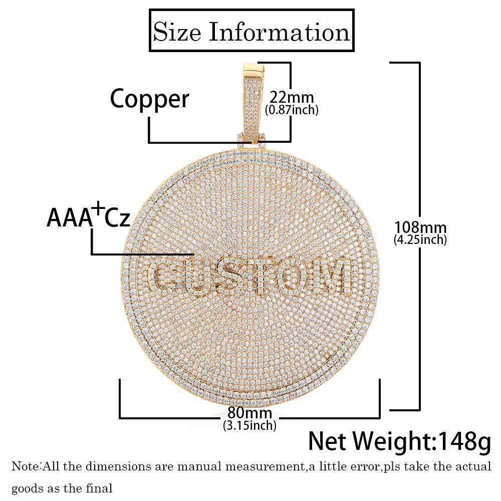 Customized Letter and Number Round Star Crown Pendant