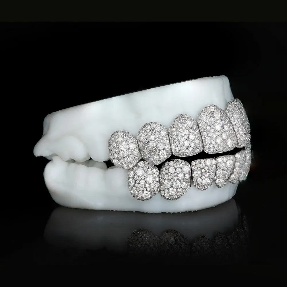 Mosaic Honeycomb S925 Moissanite Diamond Grillz Gubanlink