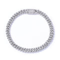 6mm S925 silver single row moissanite Cuban Bracelet Gubanlink