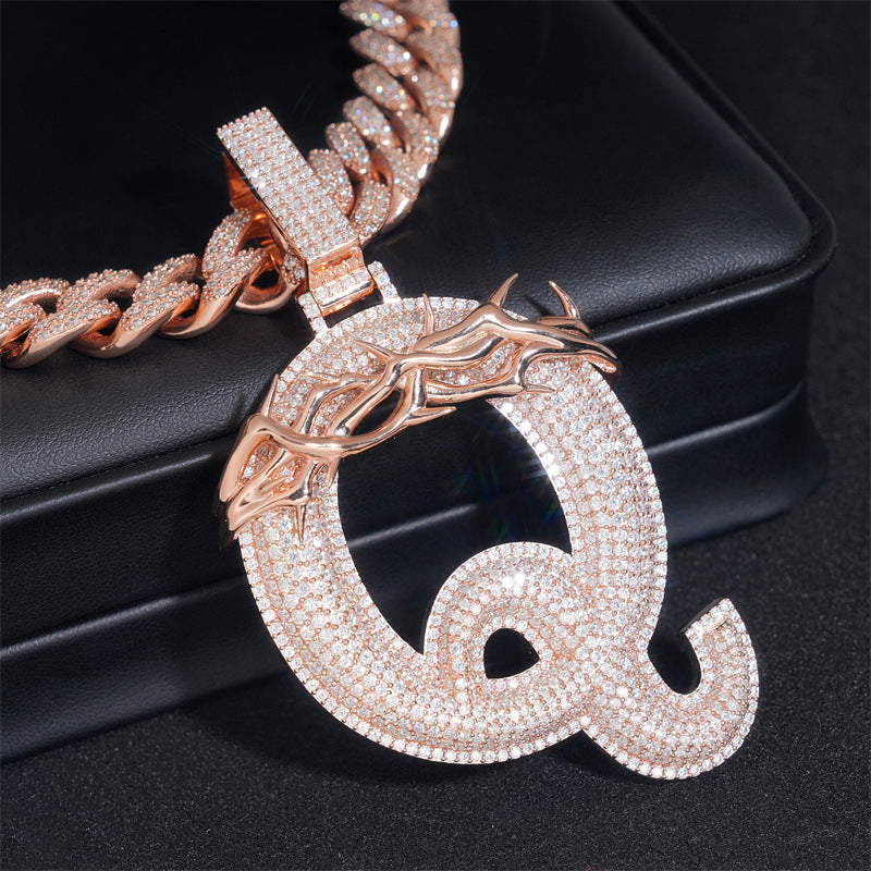 Custom Letter Q Moissanite Pendant