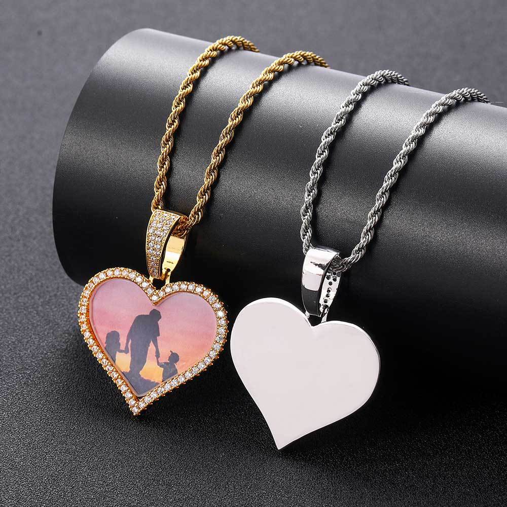 Love Photo Zircon Frame Pendant