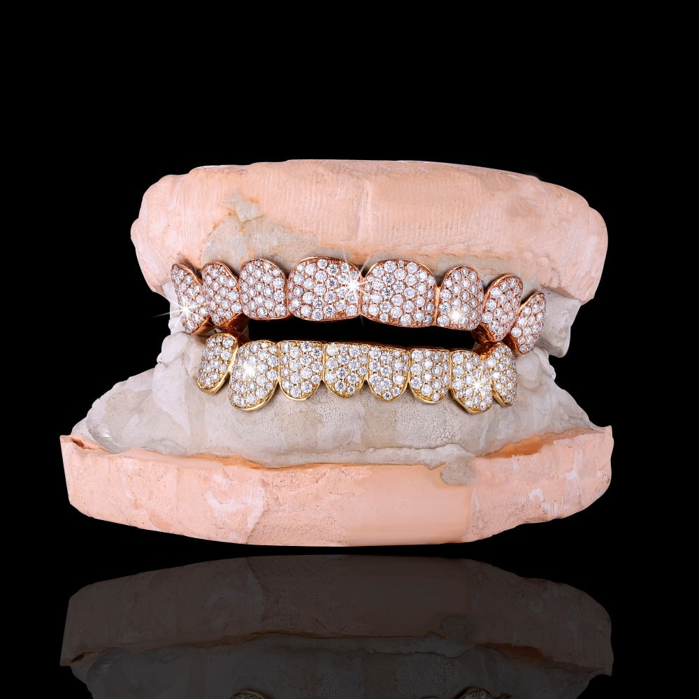925 Silver VVS Moissanite Diamond Teeth Grillz Gubanlink