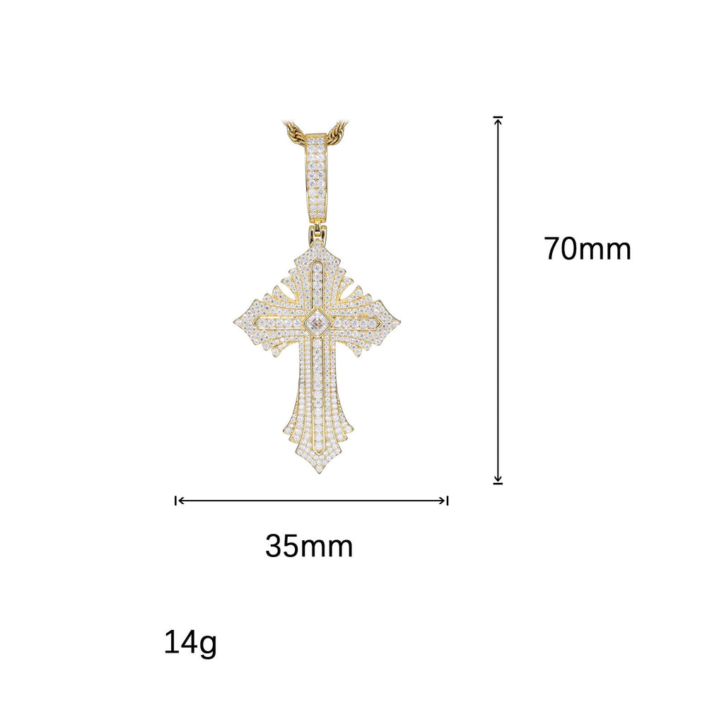 Moissanite Abstract Cross Pendant