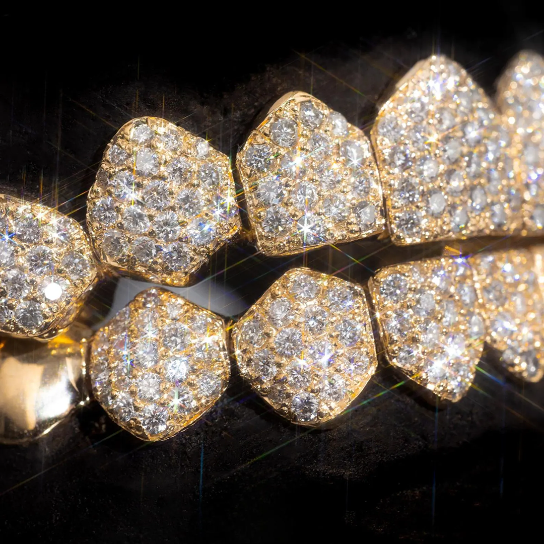Honeycomb Moissanite 925 Silver GRILLZ（deposit） Gubanlink
