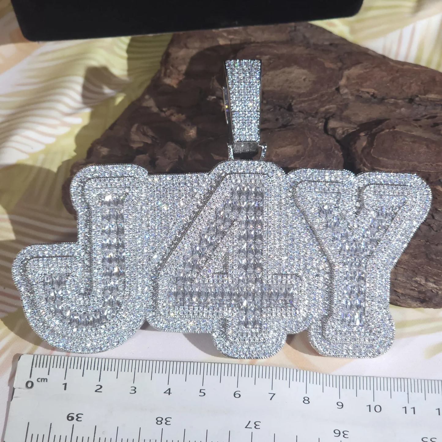 Custom Square and Round Silver Moissanite Letter Pendants