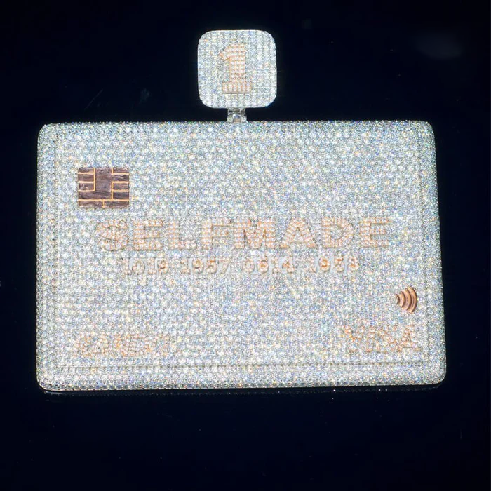 Iced Out  Moissanite Credit Card Custom Pendant Bank Card Pendant