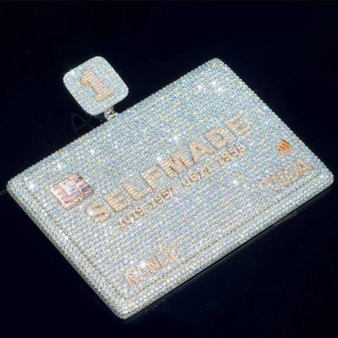 Iced Out  Moissanite Credit Card Custom Pendant Bank Card Pendant