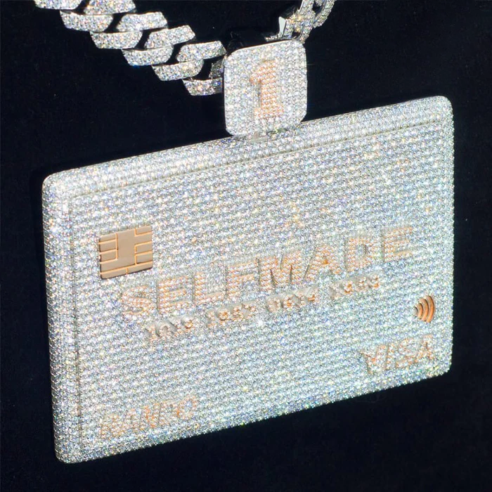 Iced Out  Moissanite Credit Card Custom Pendant Bank Card Pendant
