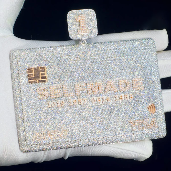 Iced Out  Moissanite Credit Card Custom Pendant Bank Card Pendant