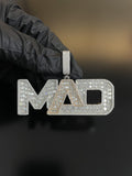 Custom silver moissanite "MAD" letter pendant Gubanlink