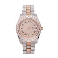 41MM | Roman Numeral Dial | 18.3CT Iced Out | 14K Rose Gold Moissanite Presidential Watch Gubanlink