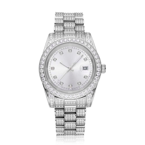 13.3CT Iced Out  White Face 14K White Gold 41MM  Moissanite Presidential Watch Gubanlink
