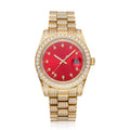 13.3CT Iced Out Red Face 14K Yellow Gold 41MM  Moissanite Presidential Watch Gubanlink