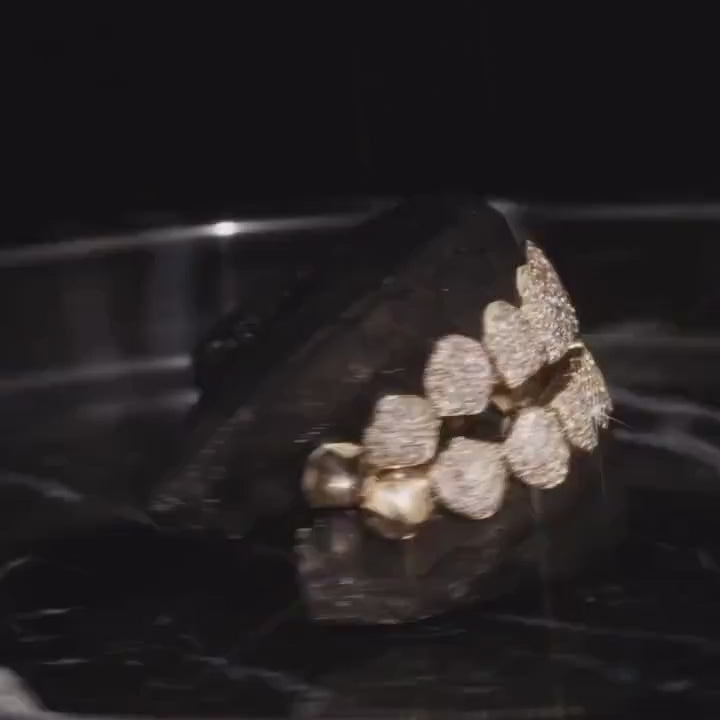 Honeycomb Moissanite 925 Silver GRILLZ