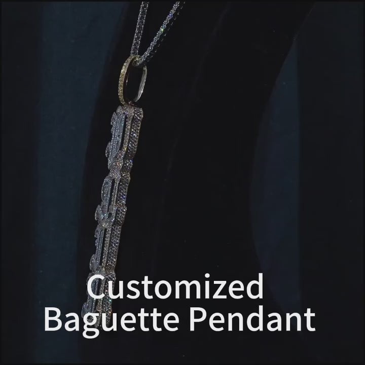 925 sterling silver VVS moissanite diamond alphabet pendant