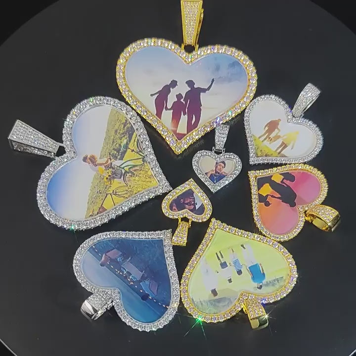 Love Photo Zircon Frame Pendant