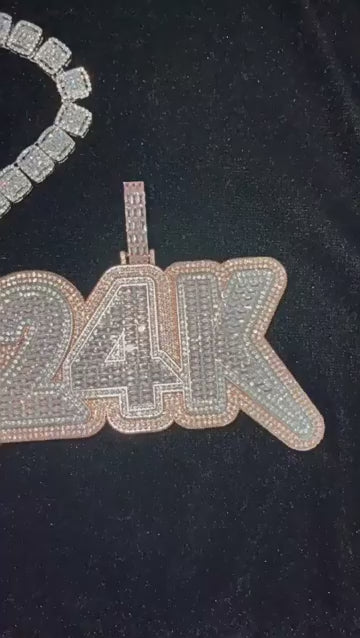 Customized Copper Inlaid Zircon Digital Letter Pendant
