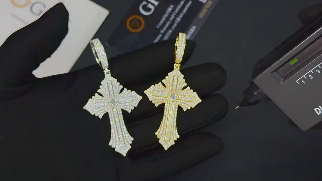 Moissanite Abstract Cross Pendant