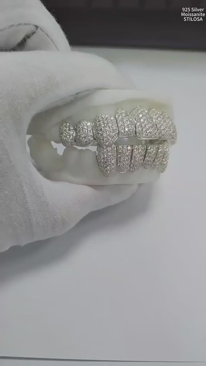 S925 Moissanite Diamond Honeycomb GRILLZ